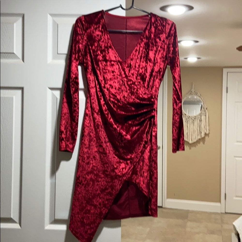 Velvet wrap dress